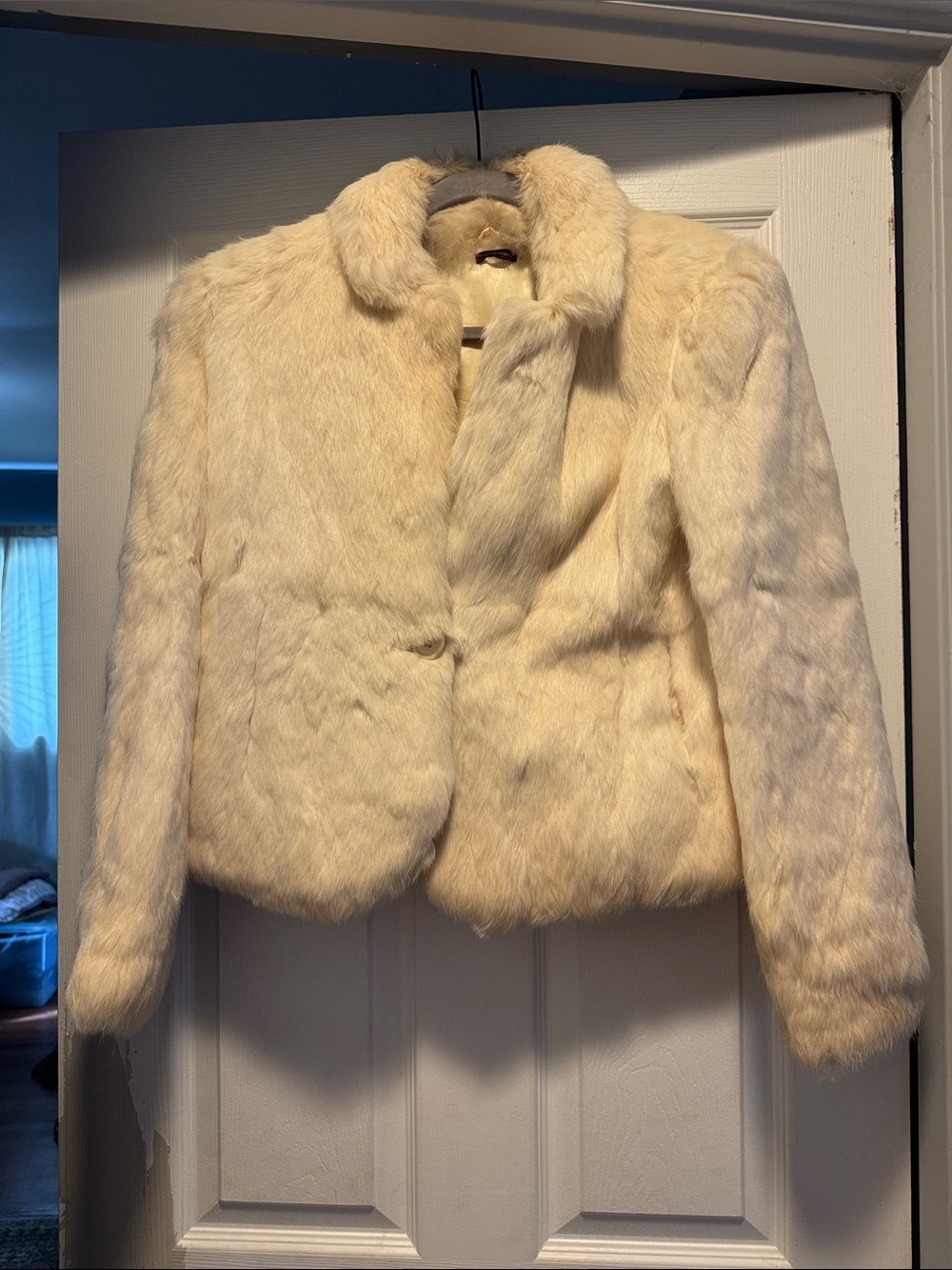 Vintage Cream 100% Rabbit Fur Jacket
